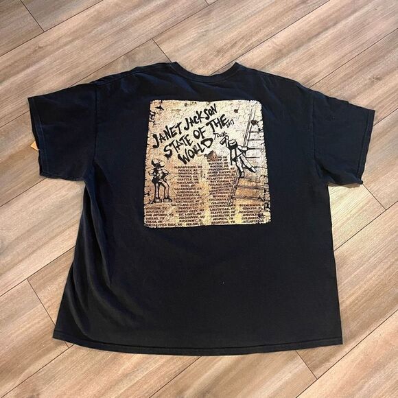 Janet-Jackson Black State-of-The-World Tour Merch 2017 Men XL Bin L-200 - Picture 5 of 5